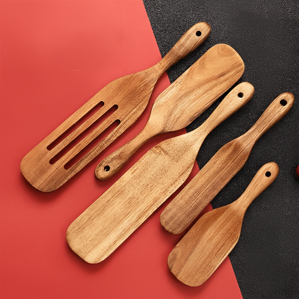 Set de bucătărie din tec TerraWood — design sustenabil și durabil