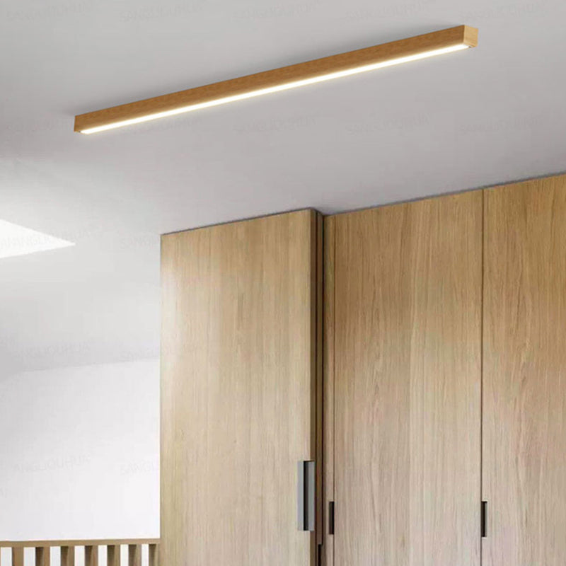 Arisha Linear Slim Ceiling Light, Wood | ventumra