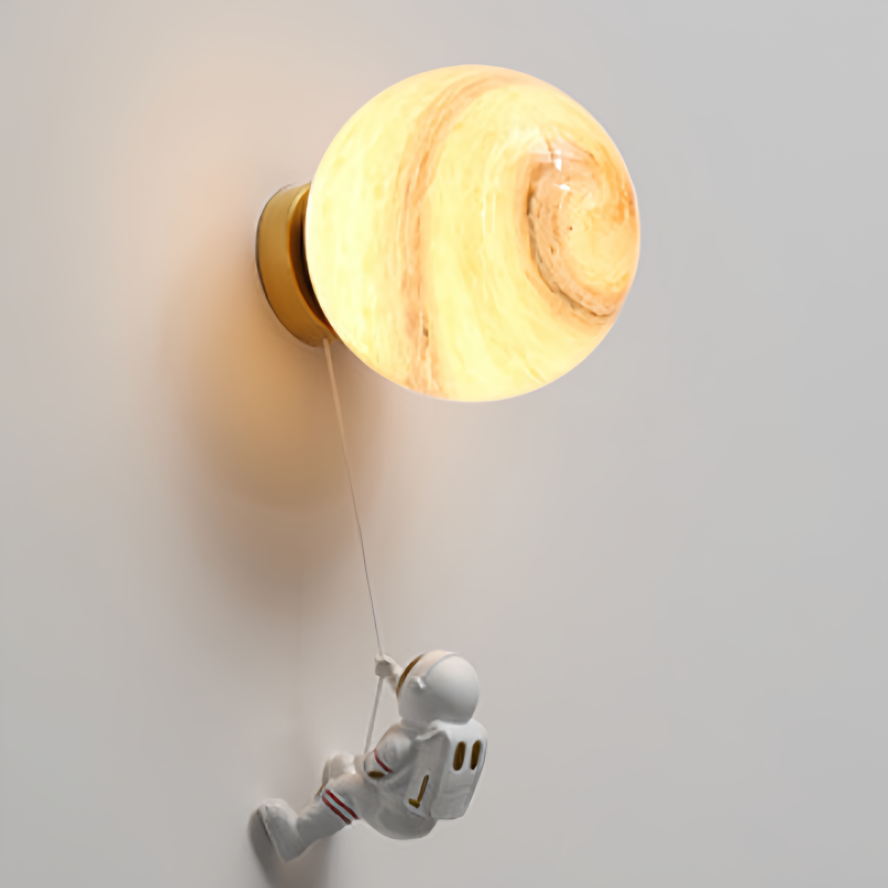 Aria Modern Moon LED Indoor Wall Lamp White Resin Kid's Room - Neutralighting