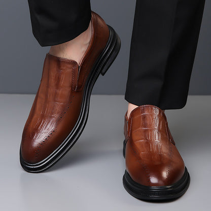 Chaussures Homme Style Britannique – Cuir Élégant à Bout Pointu