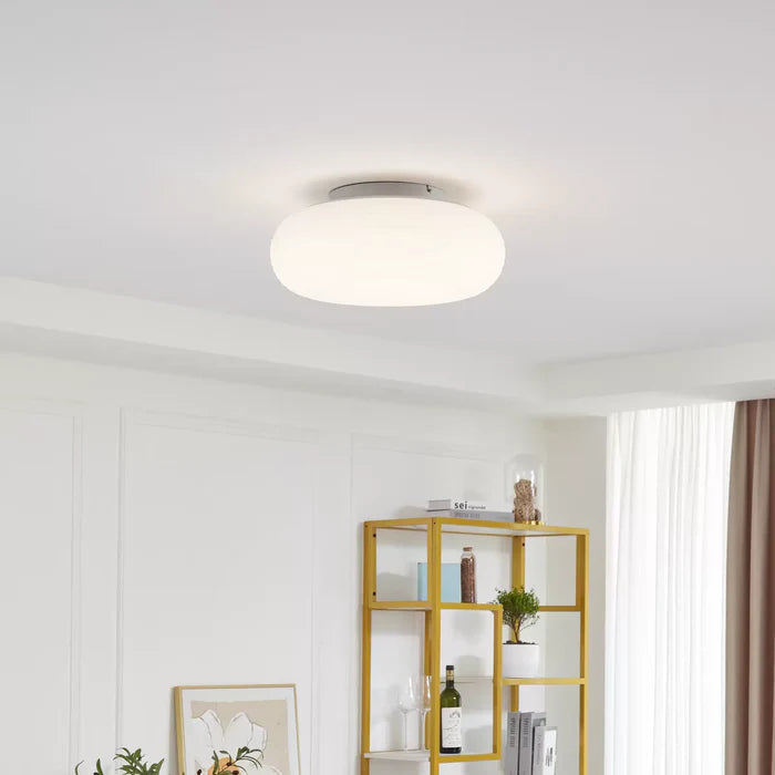 Arisha Flush Mount Ceiling Light Modern, Metal/, White, Bedroom | ventumra