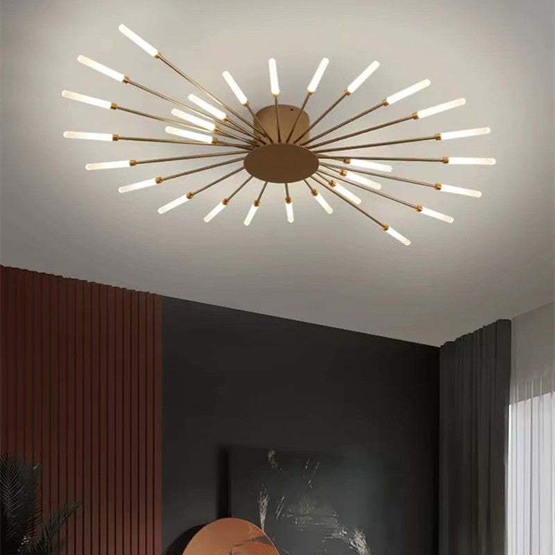 Wesley Flush-Mount Ceiling Light Fireworks, Black/Gold - Neutralighting