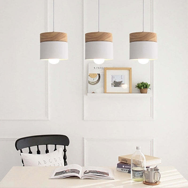 Valentina Modern Can Shape Metal/Wood Pendant Light | ventumra