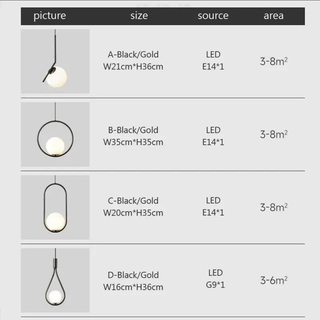 LumoSphere Pendant Light With Opal Glass Sphere Diffuser