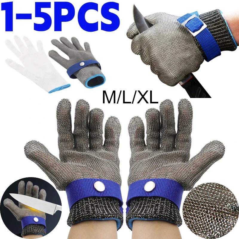 Stainless Steel Cut-Resistant Gloves — Maximum Hand Protection