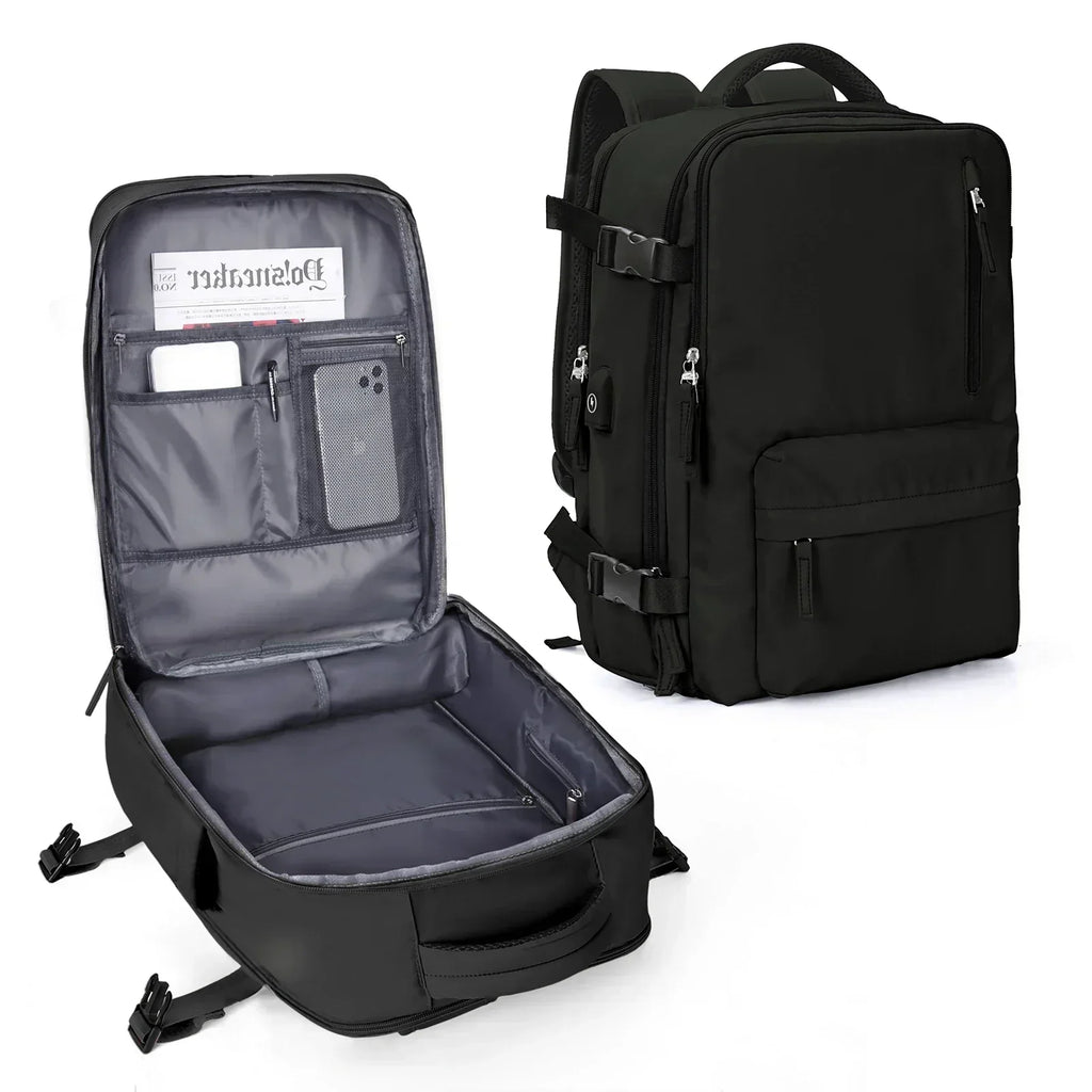 Structured Laptop Backpack — Spacious Main Compartment, 43 by 30 by 20 cm Dimensions