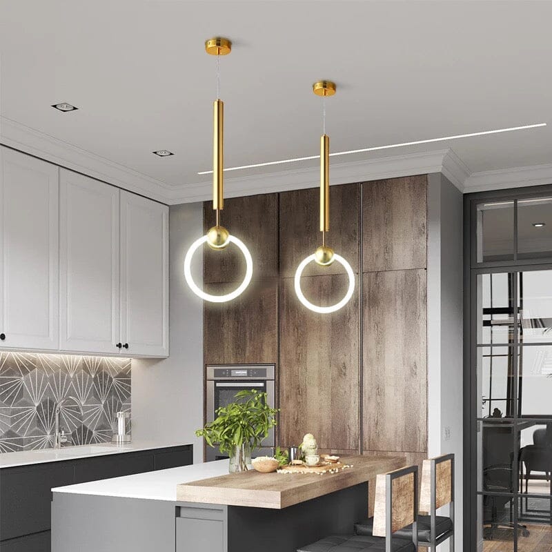 AureliaHalo Nordic LED Hoop Pendant Light For Interiors