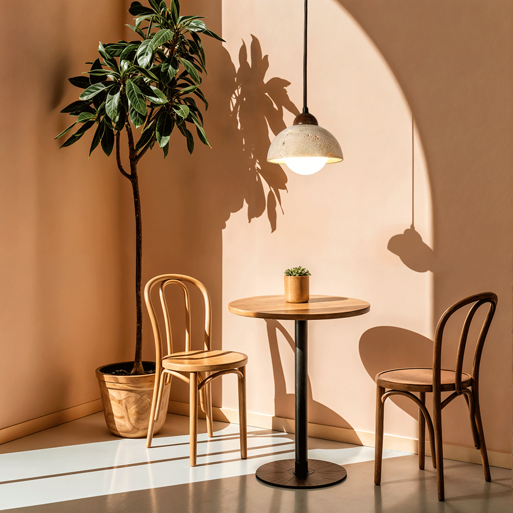 Ardent Travertine Cement Pendant Light With Wabi Studio Style