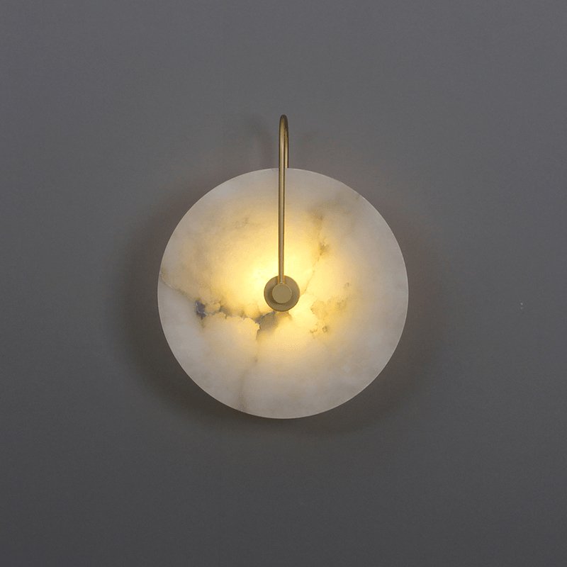 Kristy Alabaster LED Wall Lamp Round Iconic Circular | ventumra