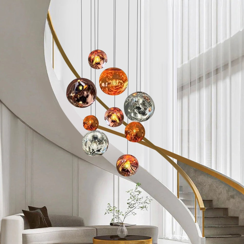 Nyara | Nordic Lava Aluminum Pendant Chandelier With Adjustable Lighting