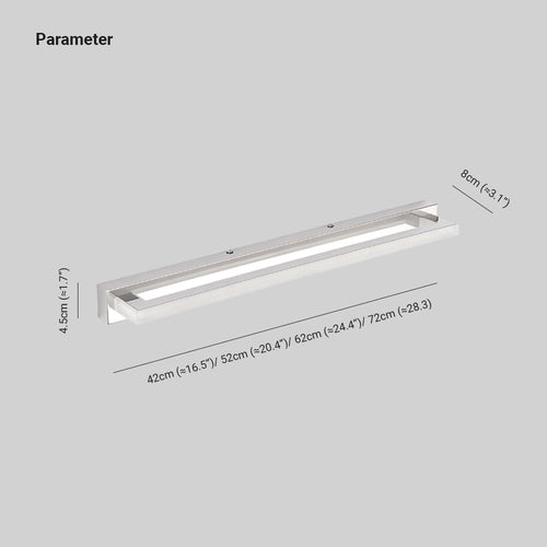 Arisha Elegant Rectangular Mirror Front Vanity Sliver White Wall Light | ventumra