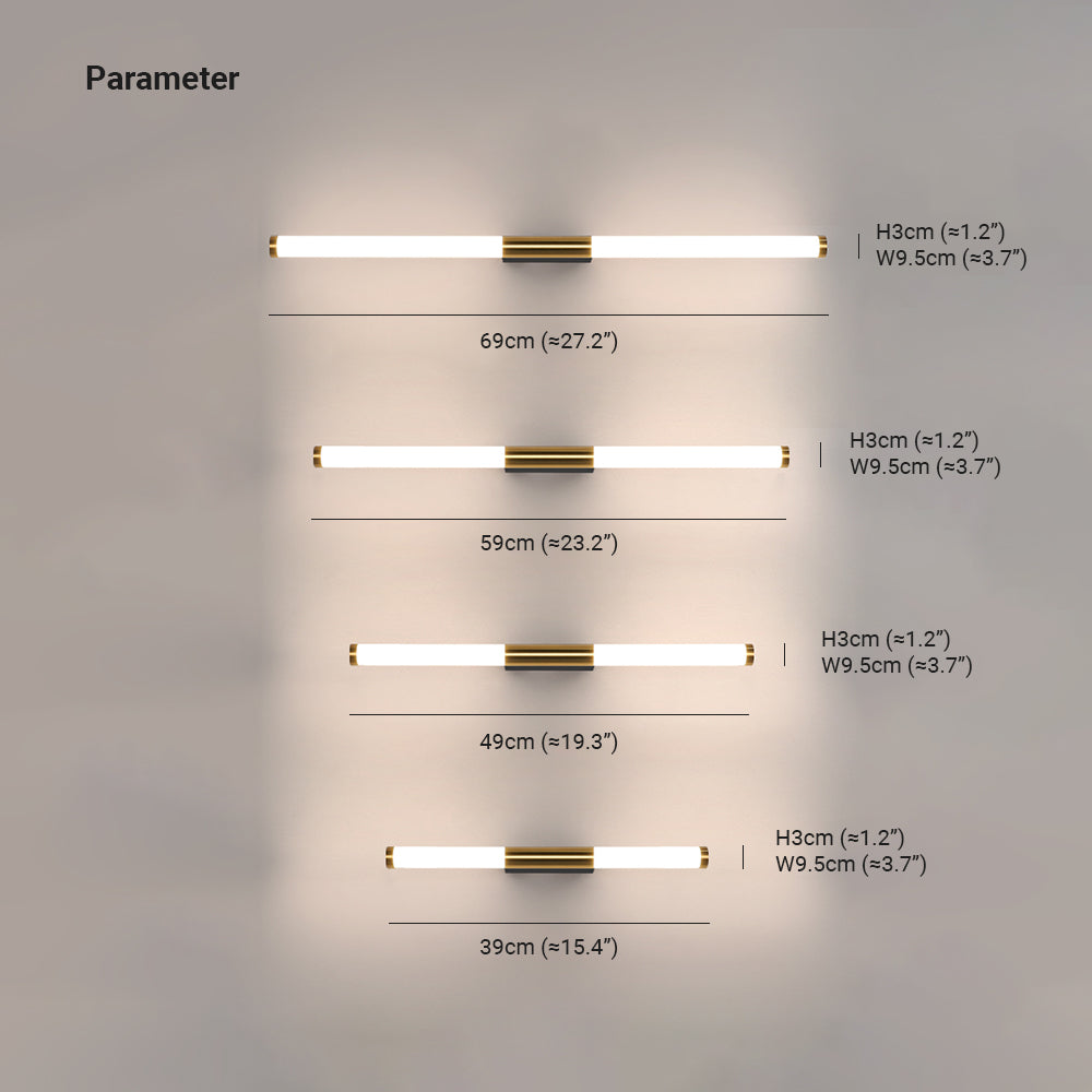 Arisha Modern Linear Cooper White Mirror Front Wall Lamp | ventumra