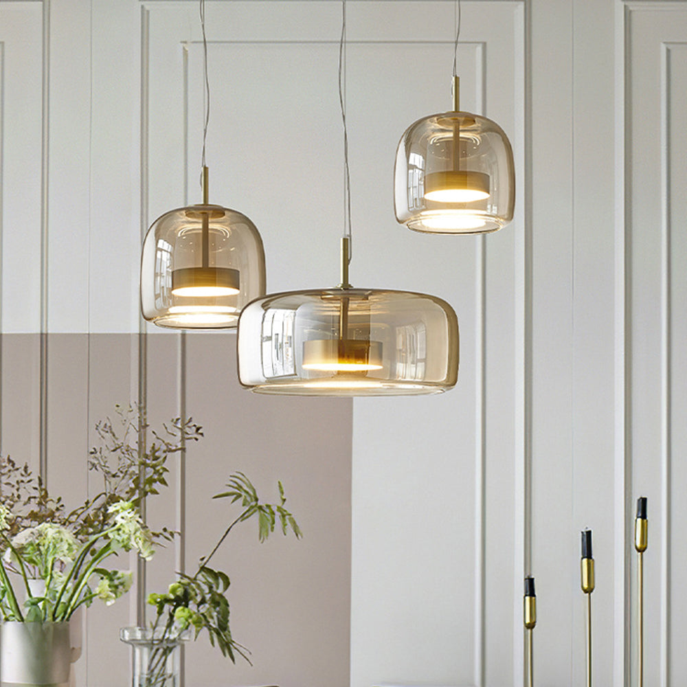 June Morden Glass Pendant Light Clear/Smoky/Amber | ventumra