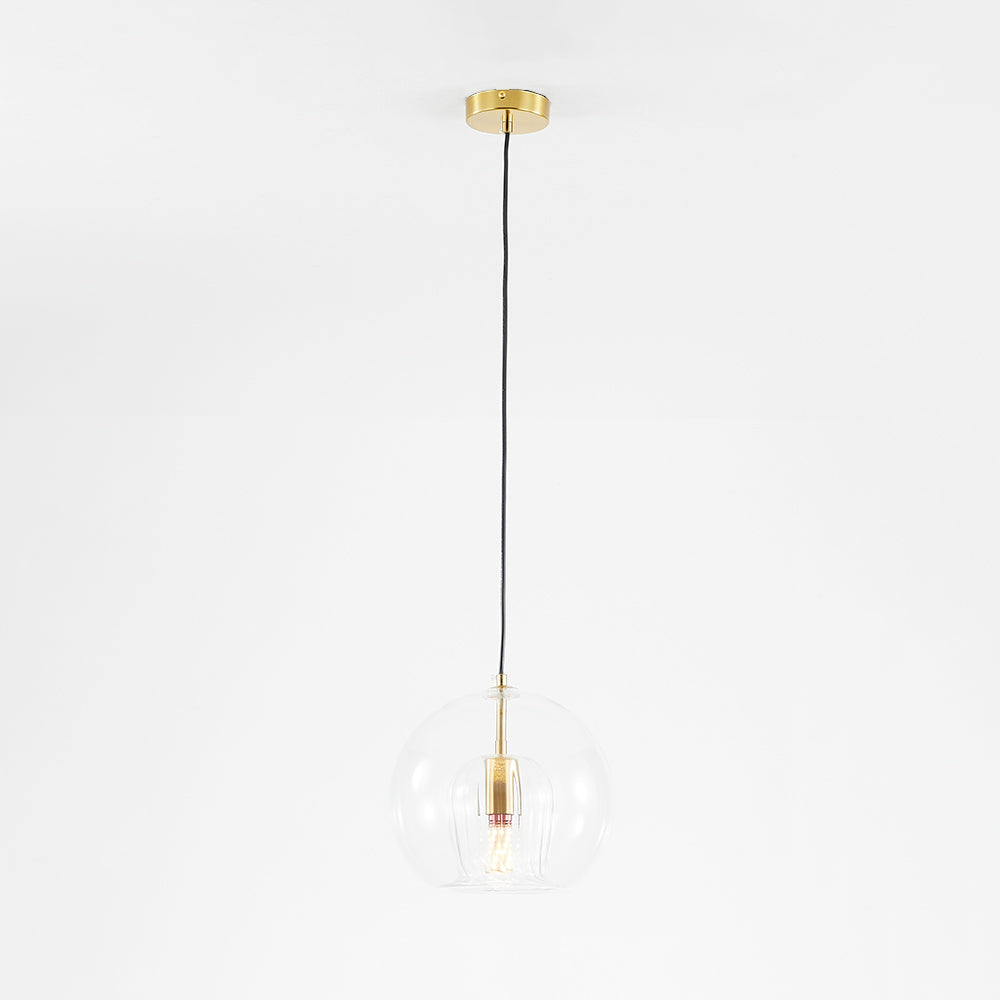 June Glass Globe Pendant Light Clear &Amber | ventumra
