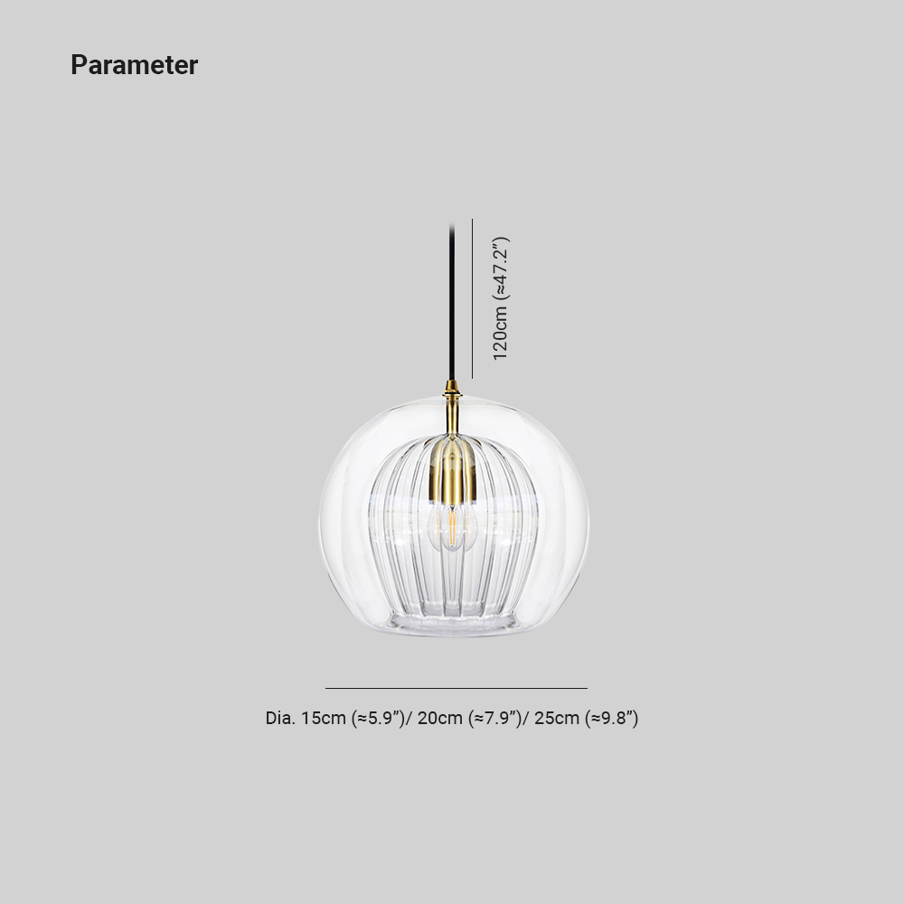 June Glass Globe Pendant Light Clear &Amber | ventumra