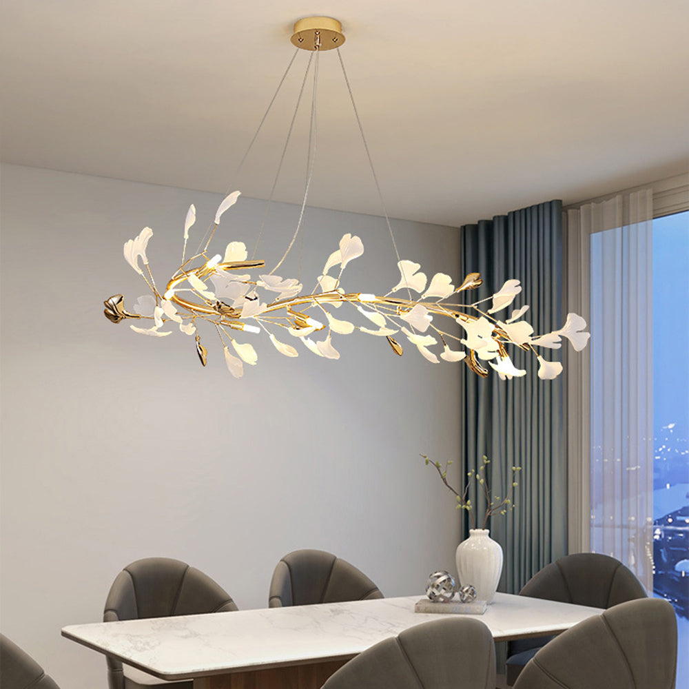 Olivia Modern Art Deco Metal & Ceramic Chandelier, Gold - Neutralighting