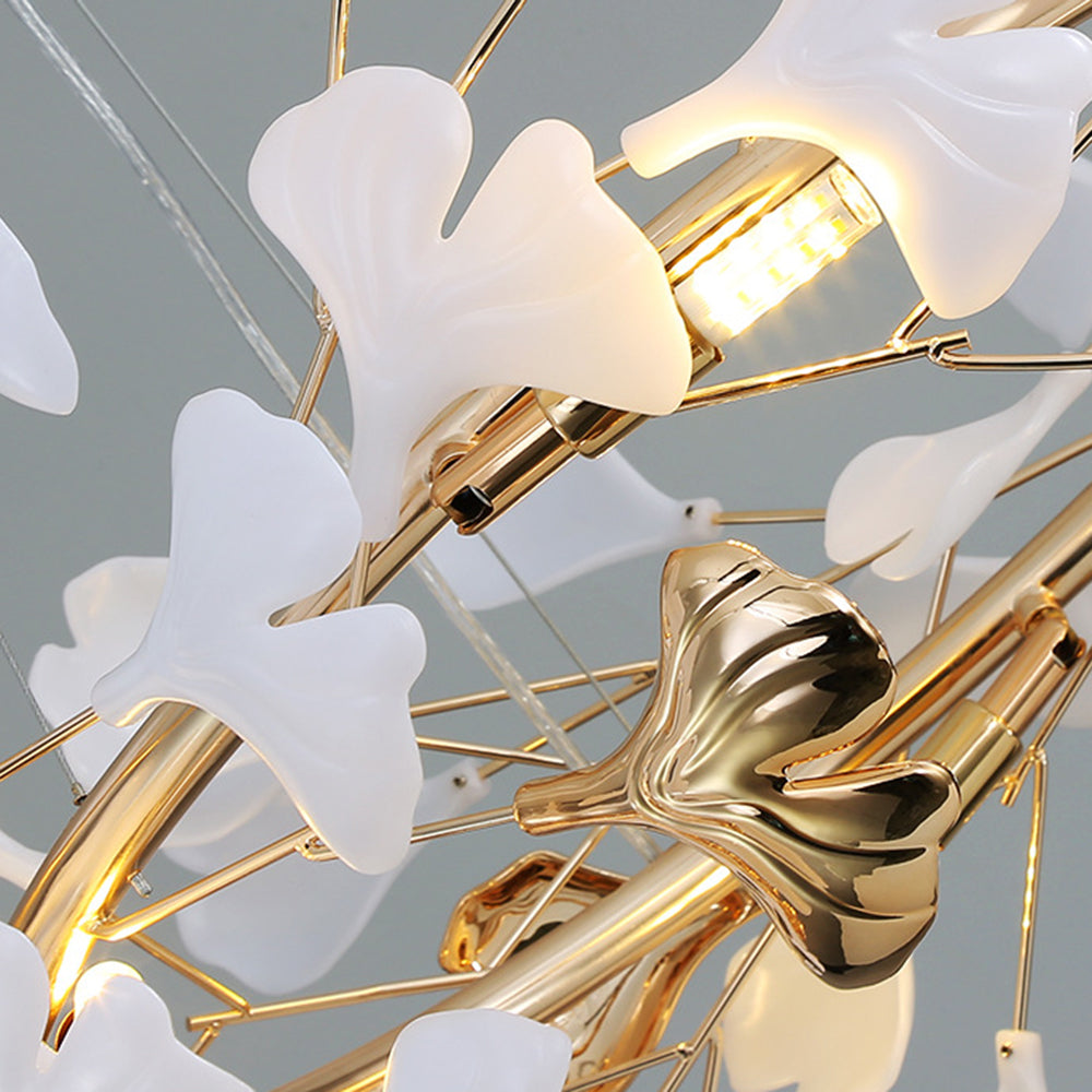 Olivia  Modern Art Deco Metal & Ceramic Chandelier, Gold | ventumra