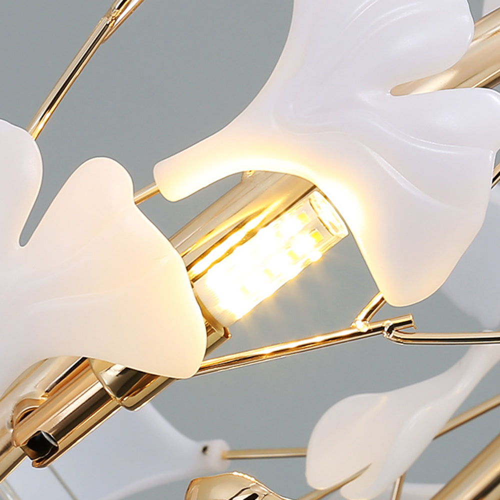 Olivia  Modern Art Deco Metal & Ceramic Chandelier, Gold | ventumra