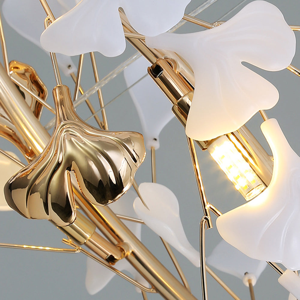 Olivia  Modern Art Deco Metal & Ceramic Chandelier, Gold | ventumra