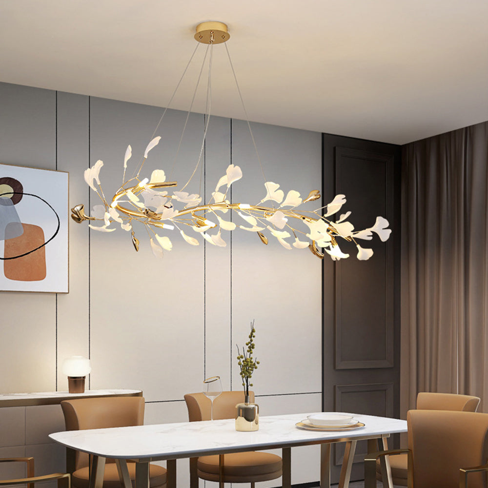 Olivia  Modern Art Deco Metal & Ceramic Chandelier, Gold | ventumra
