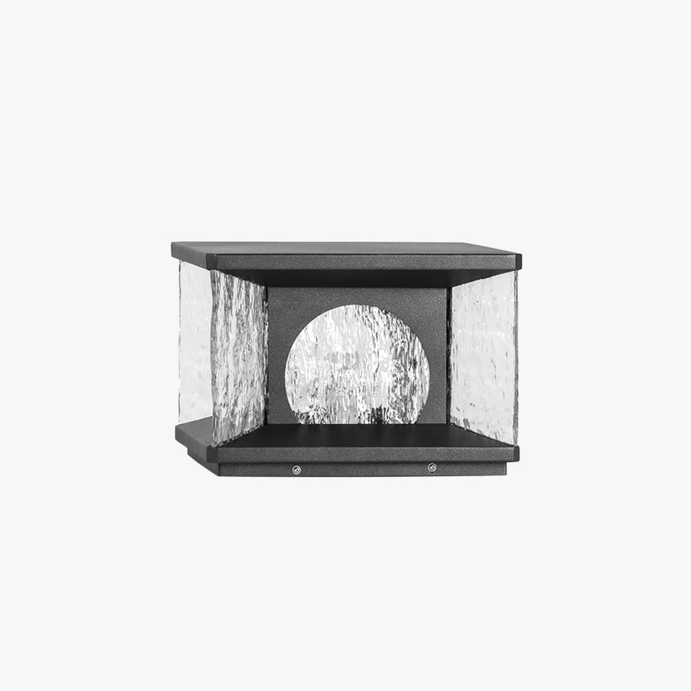 Ray Modern Transparent Rectangular Metal Glass Outdoor Floor Lamp, Black - Neutralighting