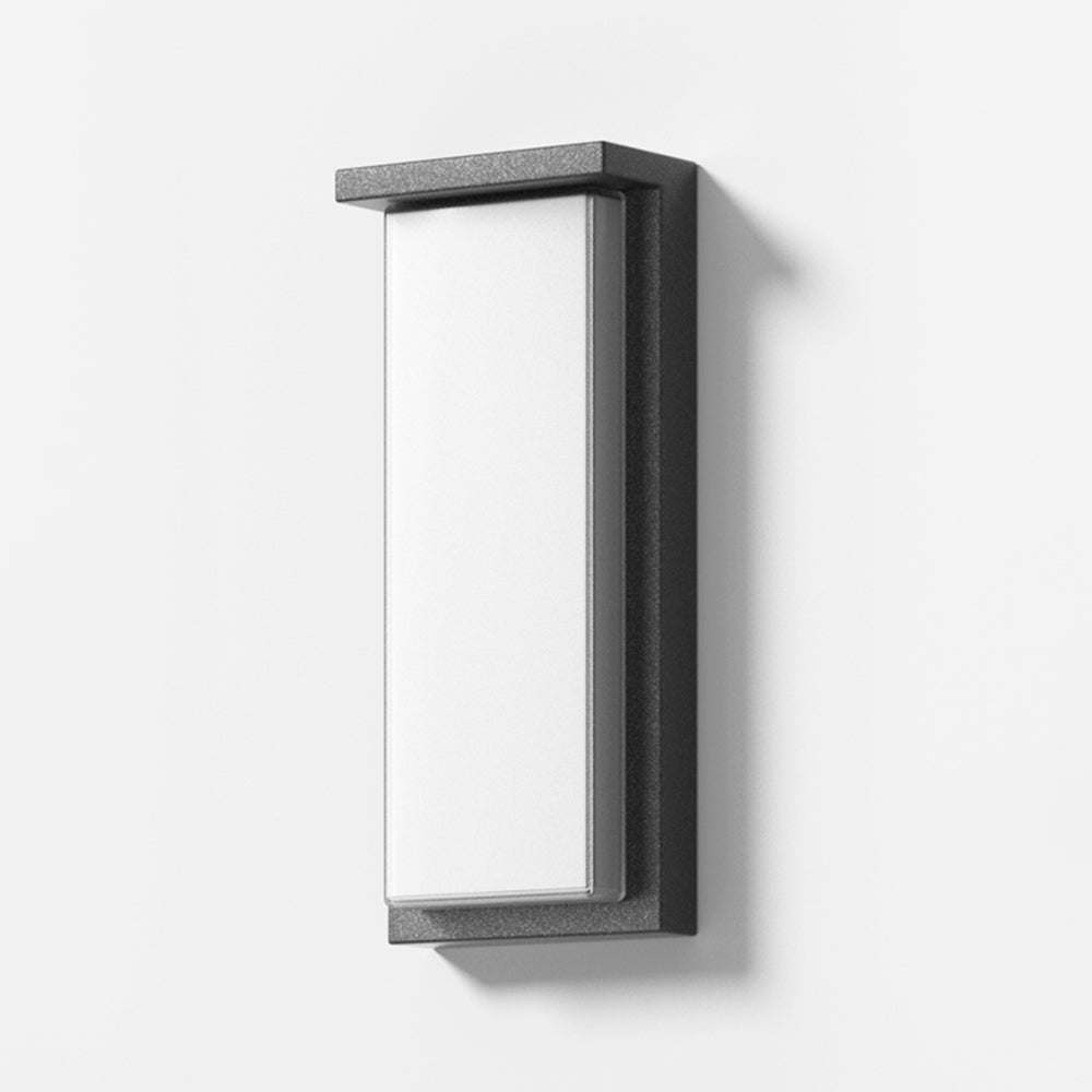 Ray Modern Minimalist Rectangular Metal Outdoor Wall Lamp, Black | ventumra