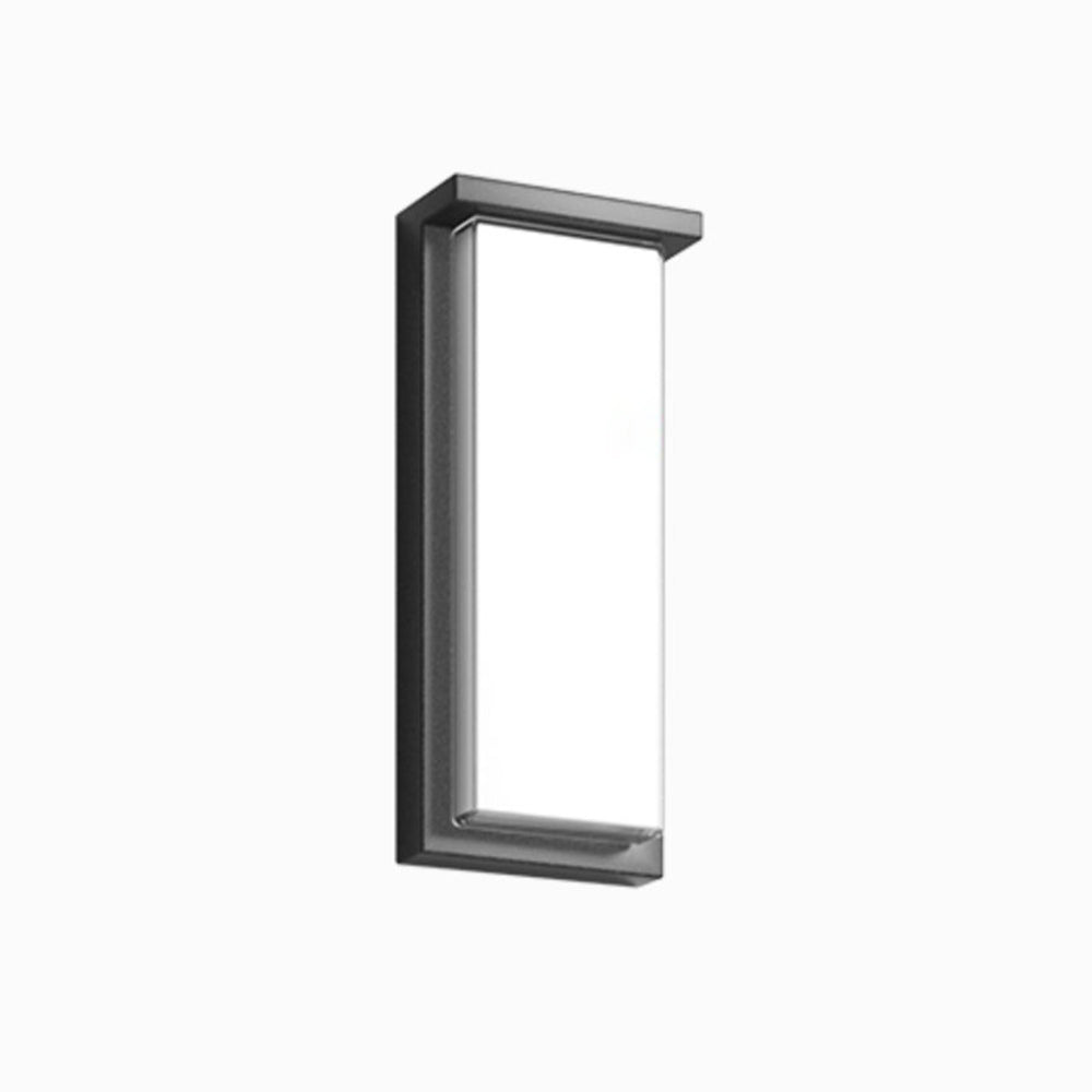Ray Modern Minimalist Rectangular Metal Outdoor Wall Lamp, Black | ventumra