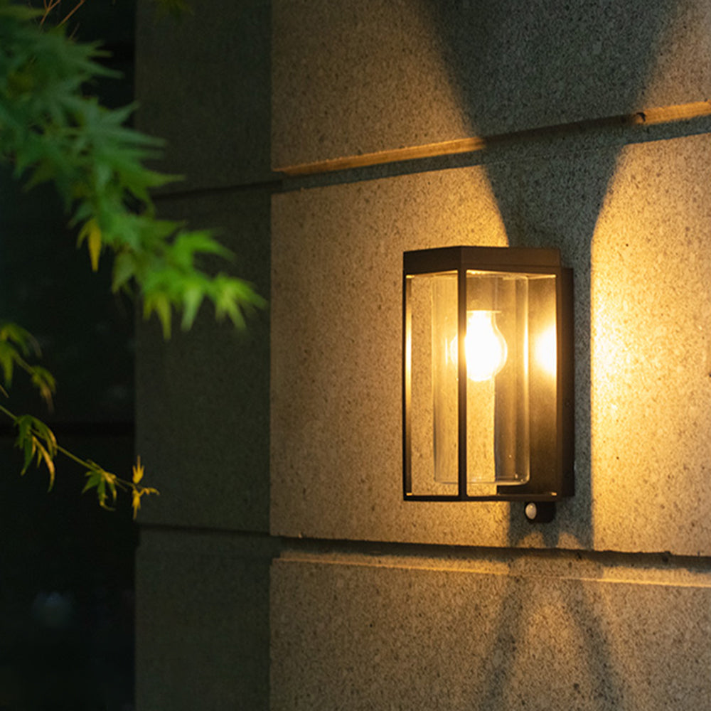 Ray Modern Rectangular Solar Waterproof Glass Outdoor Wall Lamp | ventumra