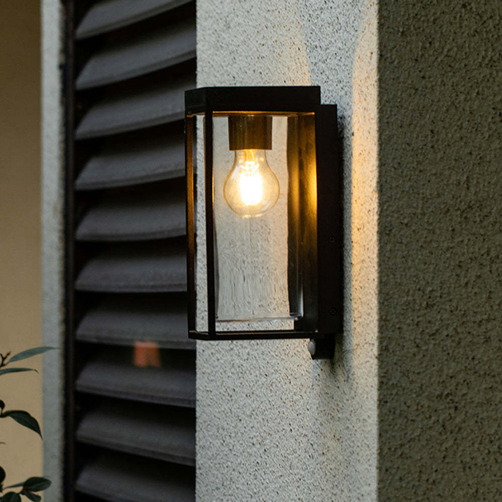 Ray Modern Rectangular Solar Waterproof Glass Outdoor Wall Lamp | ventumra