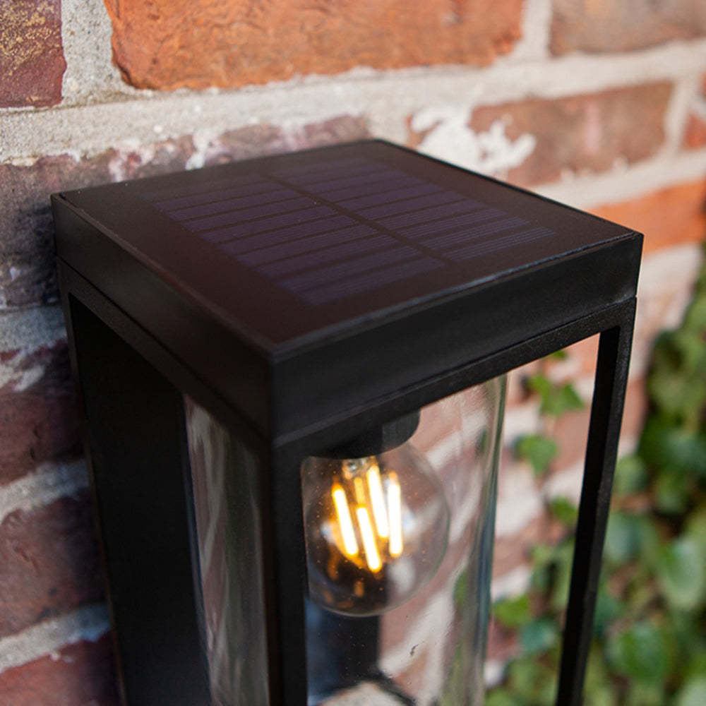 Ray Modern Rectangular Solar Waterproof Glass Outdoor Wall Lamp | ventumra