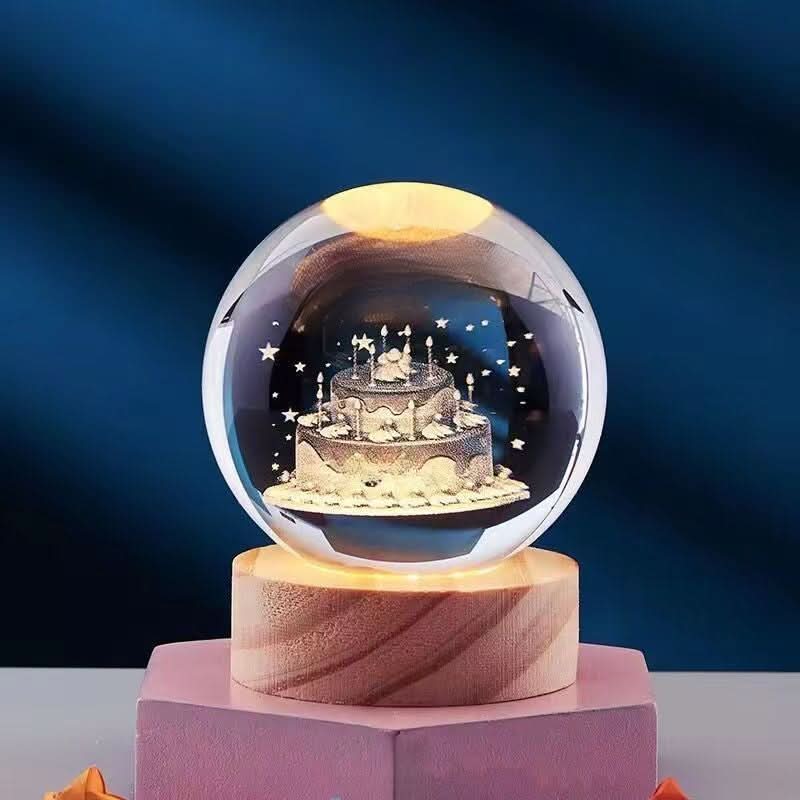 LuminaCrystal Aura 3D-LED-Nachtlicht — Funkelnder Kristallglanz, Stimmungsvolle Beleuchtung