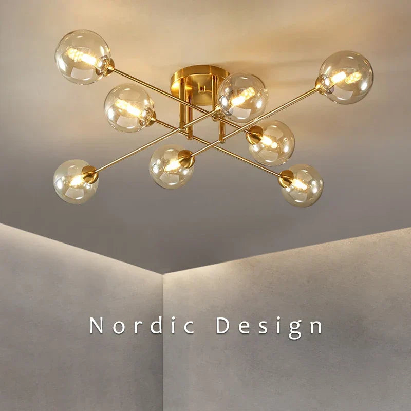 Arcadia Glass Globe Chandelier Modern Pendant Light