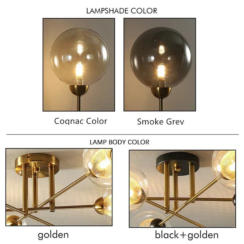 Arcadia Glass Globe Chandelier Modern Pendant Light