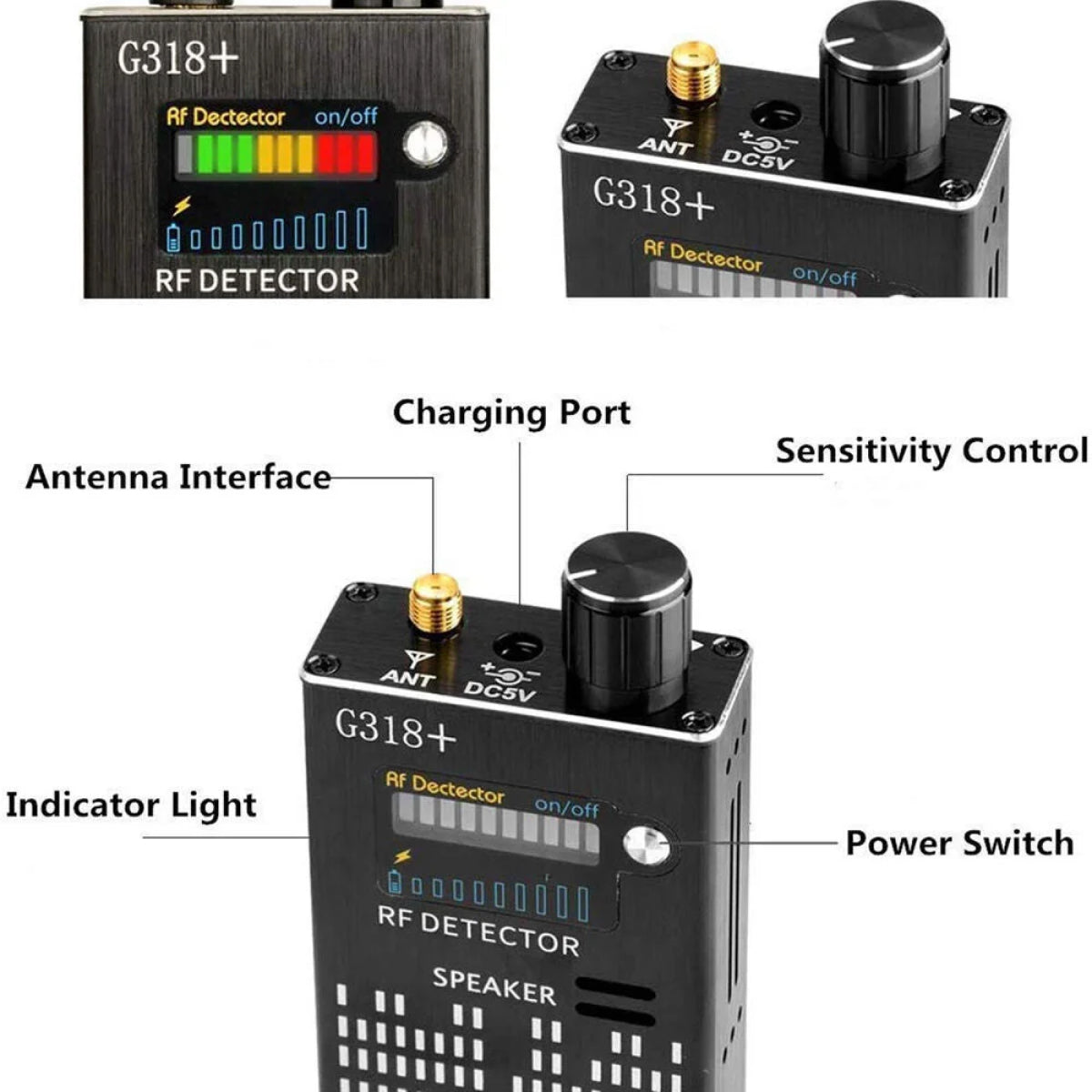 Portable RF Signal Analyzer With LED Indicator And Rechargeable Battery | Ventumra