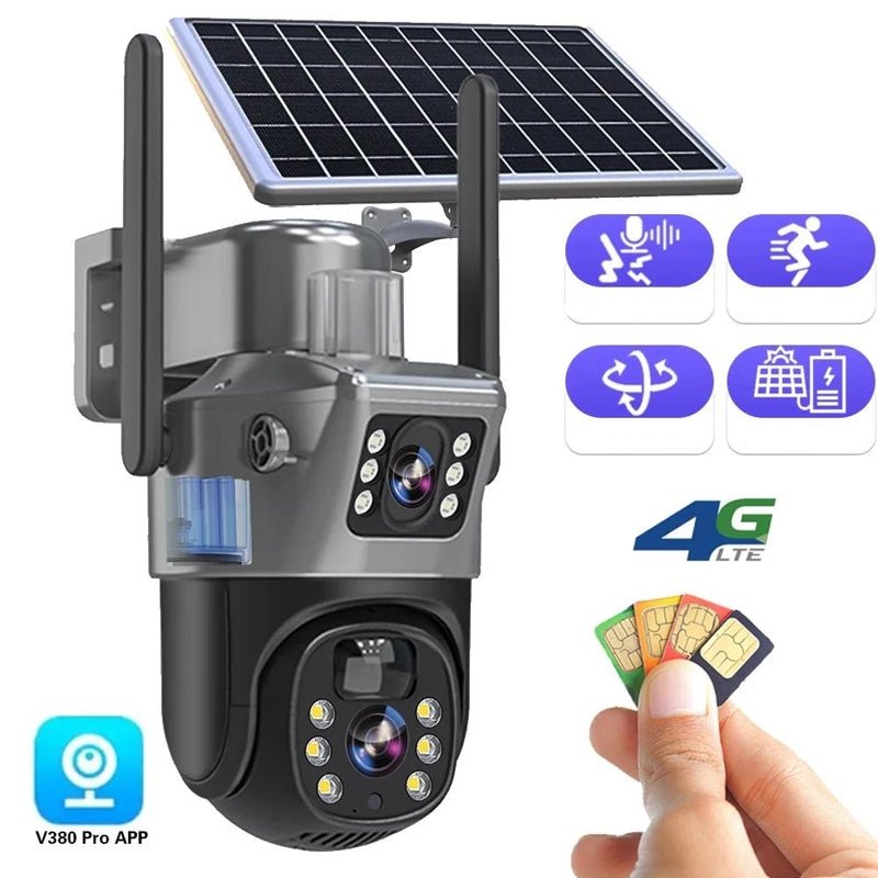 Pokročilá solární bezpečnostní kamera s bezdrátovým připojením 4K a 360stupňovým pokrytím pro venkovní ochranu | Ventumra