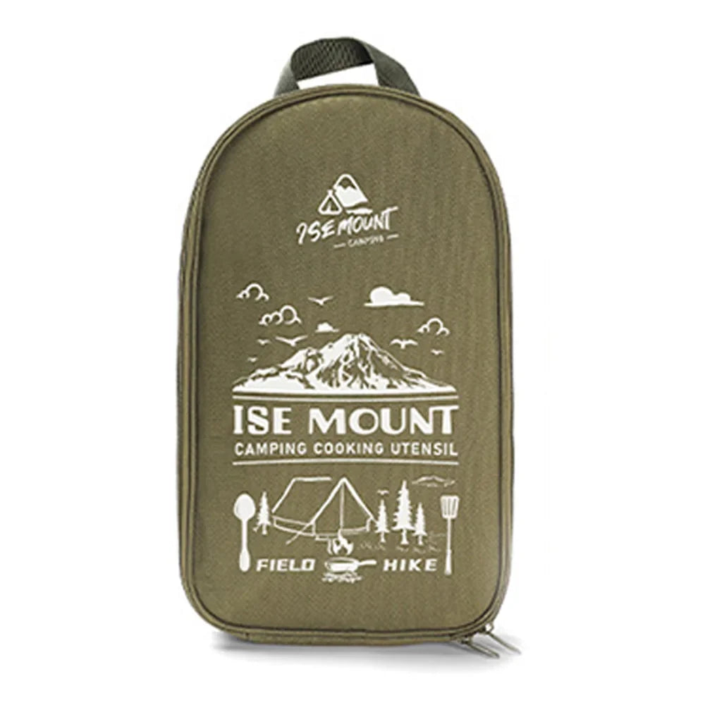 Conjunto de utensílios de cozinha AdventureKit para campismo, com 9 peças em aço inoxidável e saco de arrumação | Ventumra
