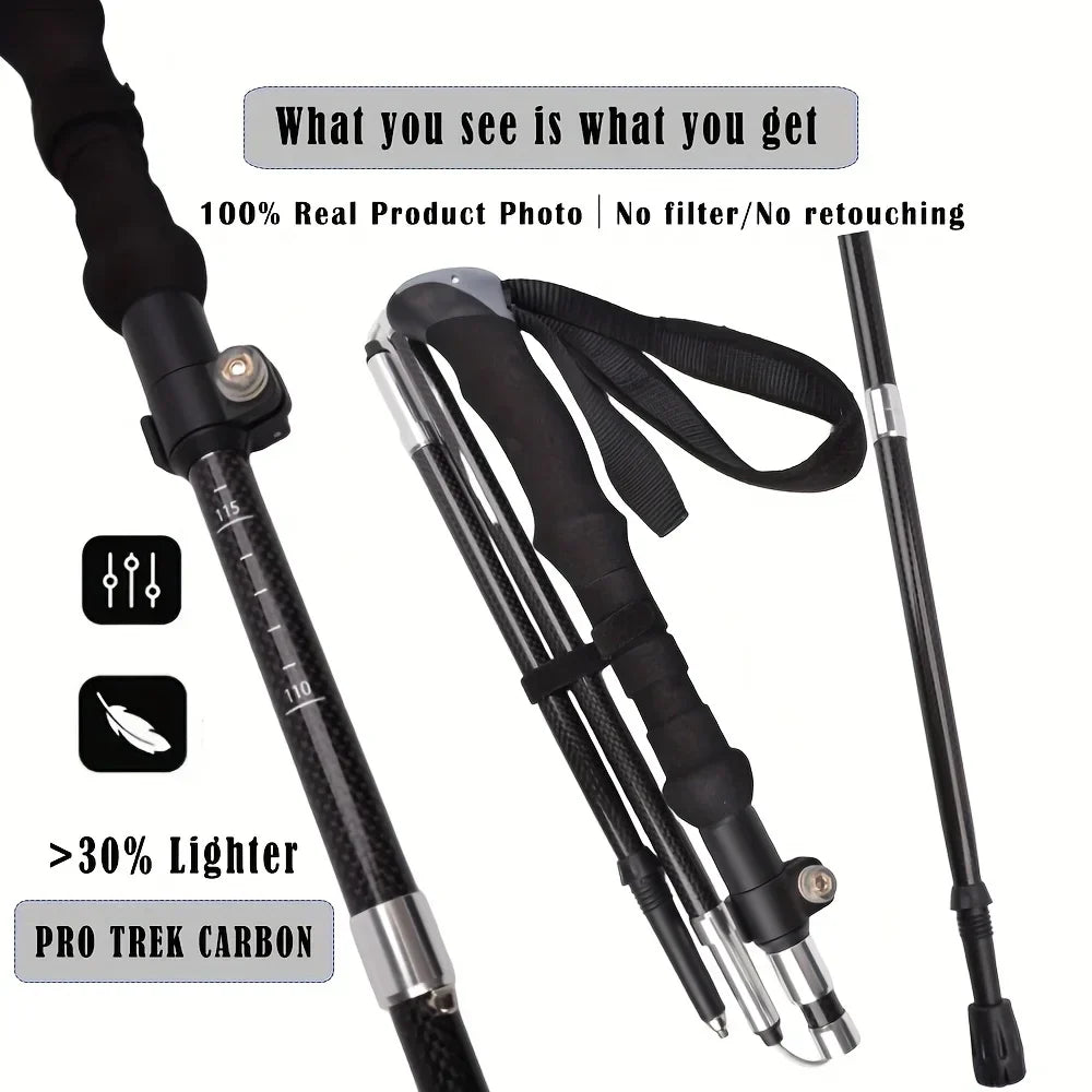Adventure Gear Featherweight Adjustable Carbon Fiber Trek Poles With Flip Lock | Ventumra