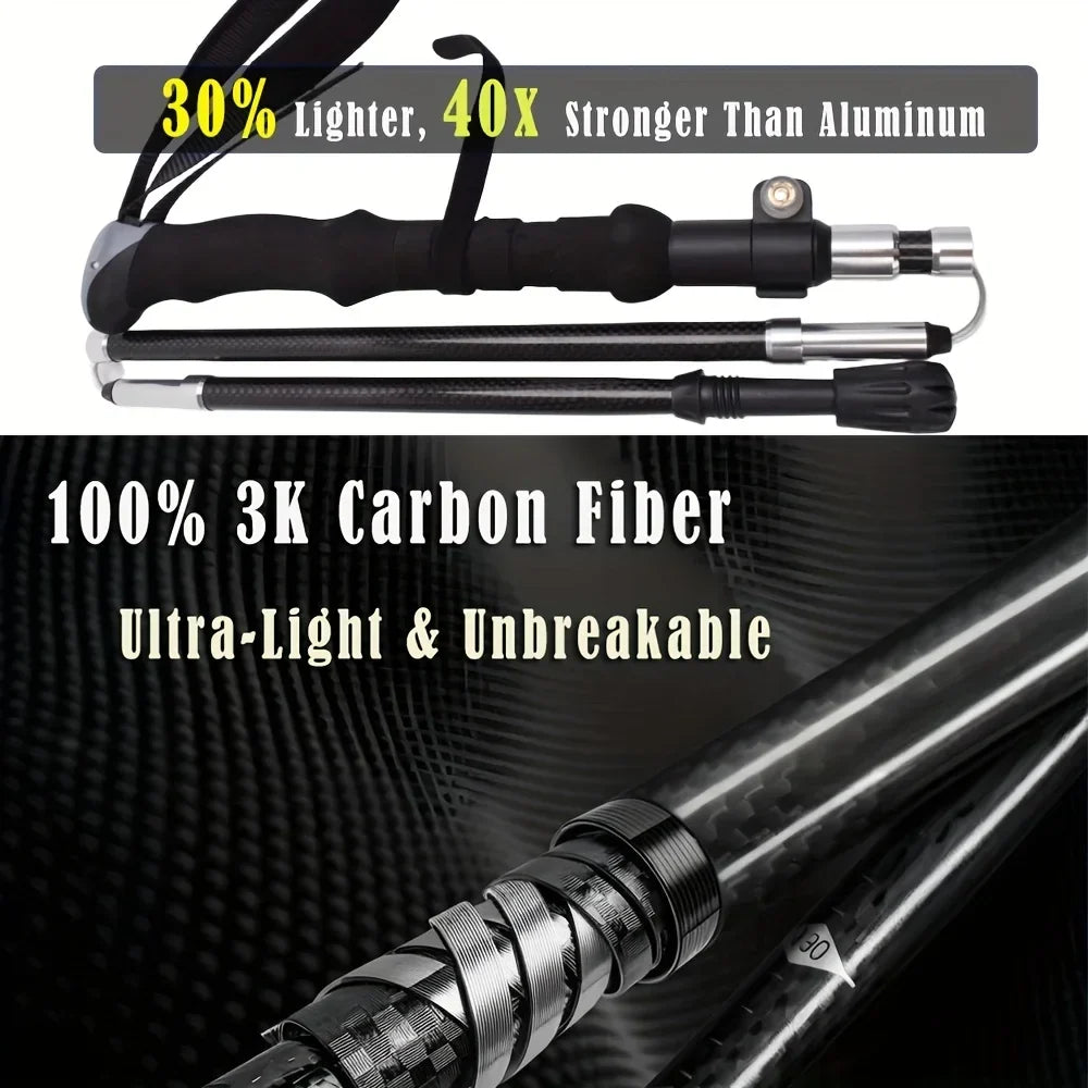 Adventure Gear Featherweight Adjustable Carbon Fiber Trek Poles With Flip Lock | Ventumra