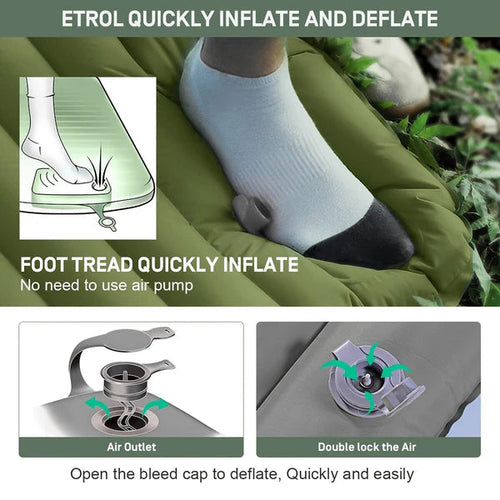 Adventure Ready Inflatable Camping Mattress With Integrated Foot Pump | Ventumra