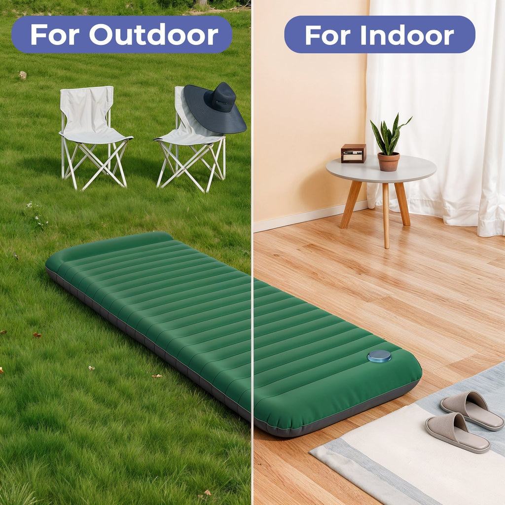 Outdoor Adventure Air Mattress With Integrated Foot Pump For Comfort | Ventumra