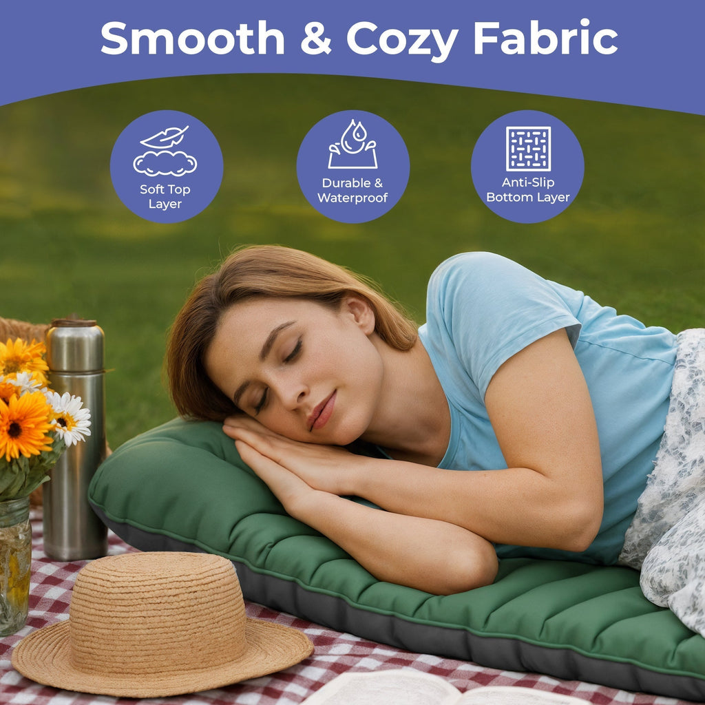 Outdoor Adventure Air Mattress With Integrated Foot Pump For Comfort | Ventumra