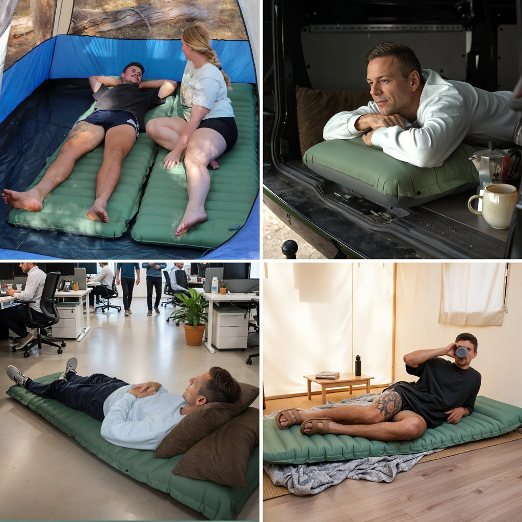 Outdoor Adventure Air Mattress With Integrated Foot Pump For Comfort | Ventumra