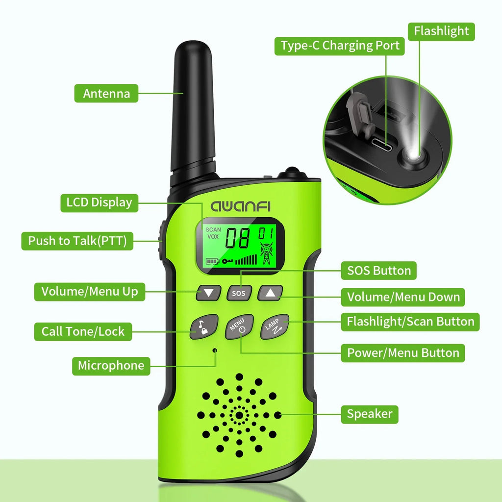 Adventure Talkies Walkie Talkies For Kids With Long Range And Rechargeable Flashlight | Ventumra