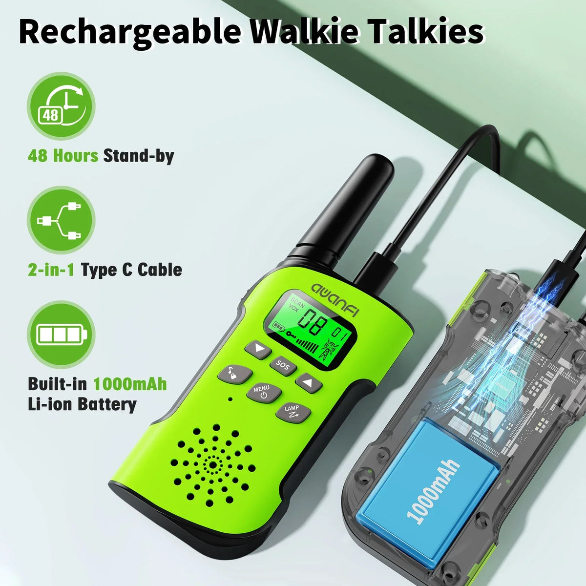 Adventure Talkies Walkie Talkies For Kids With Long Range And Rechargeable Flashlight | Ventumra
