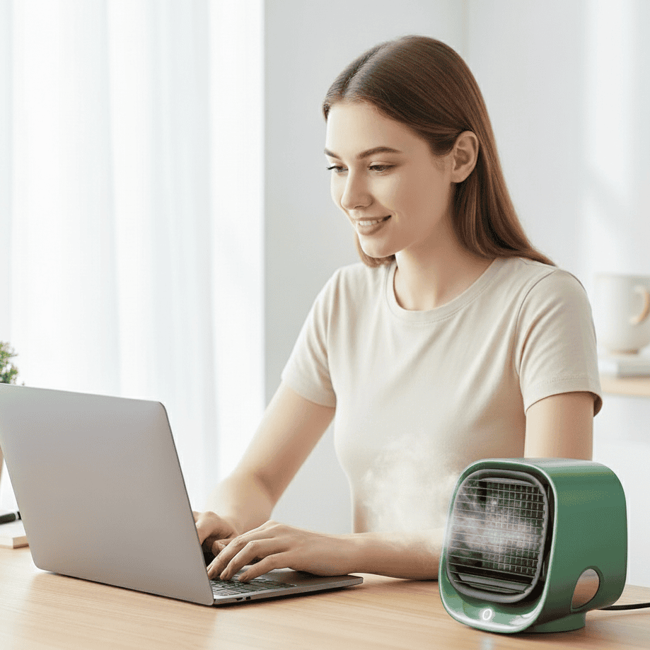 AuraFlow Duo Cool 2-In-1 Air Cooler And Humidifier — Ambient Cooling & Fine Vapor Release