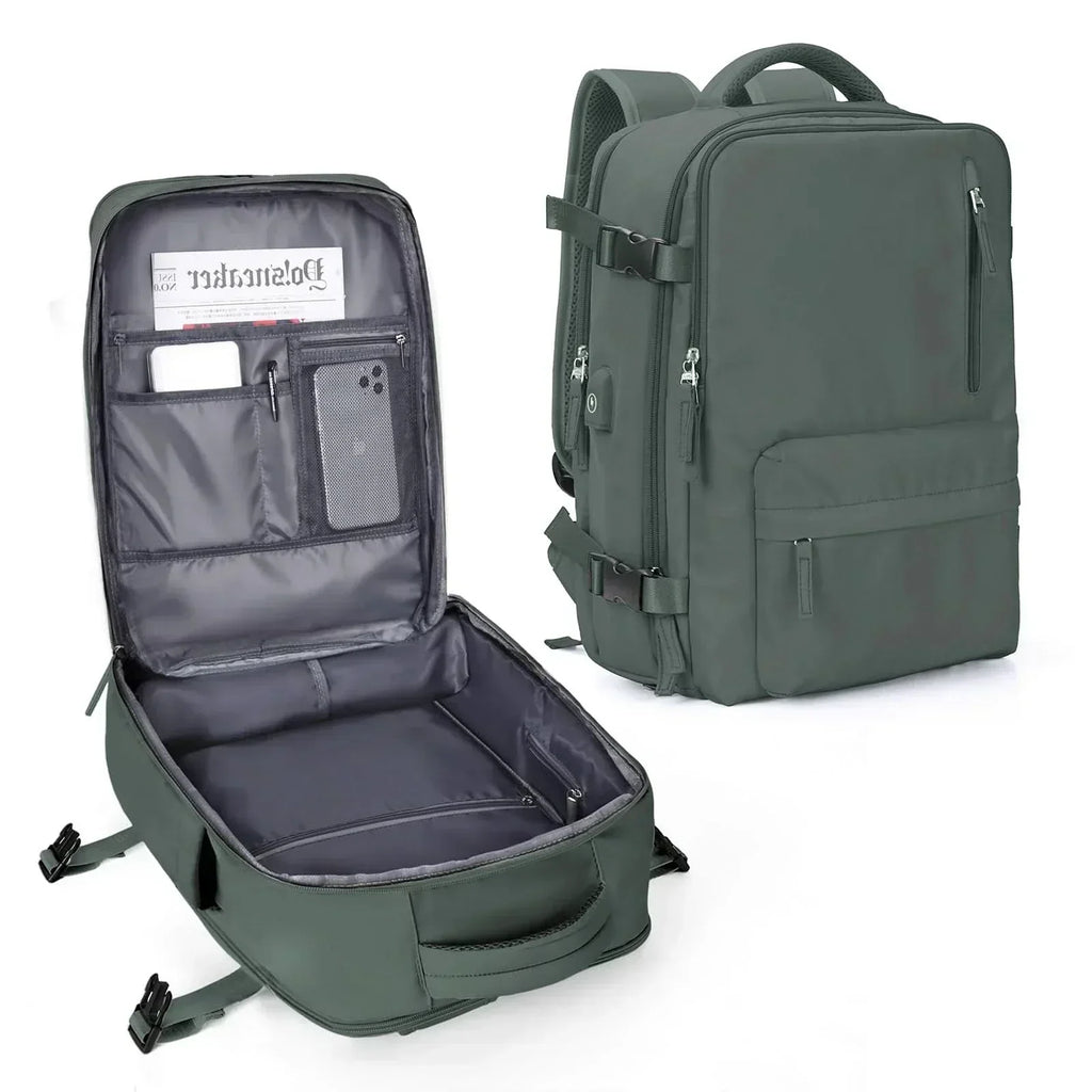 Structured Laptop Backpack — Spacious Main Compartment, 43 by 30 by 20 cm Dimensions