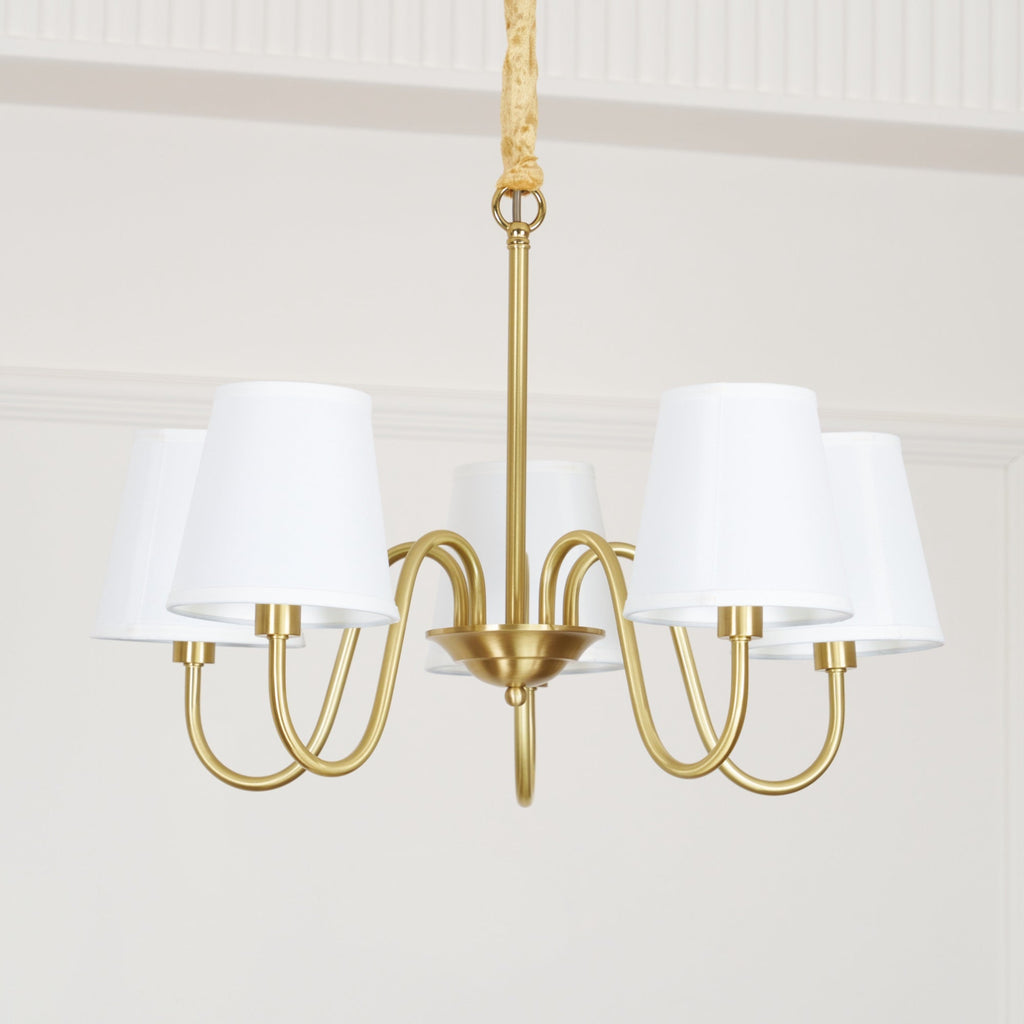 Aged Traditional Stacey Fabric Chandelier | ventumra