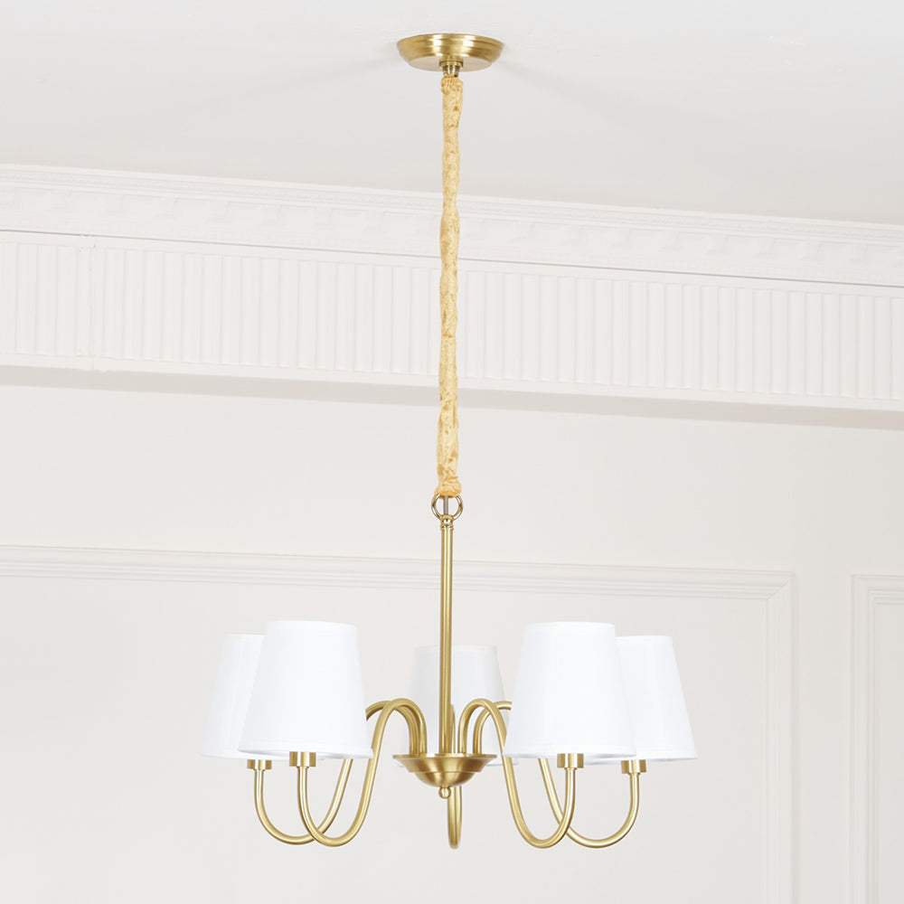 Aged Traditional Stacey Fabric Chandelier | ventumra