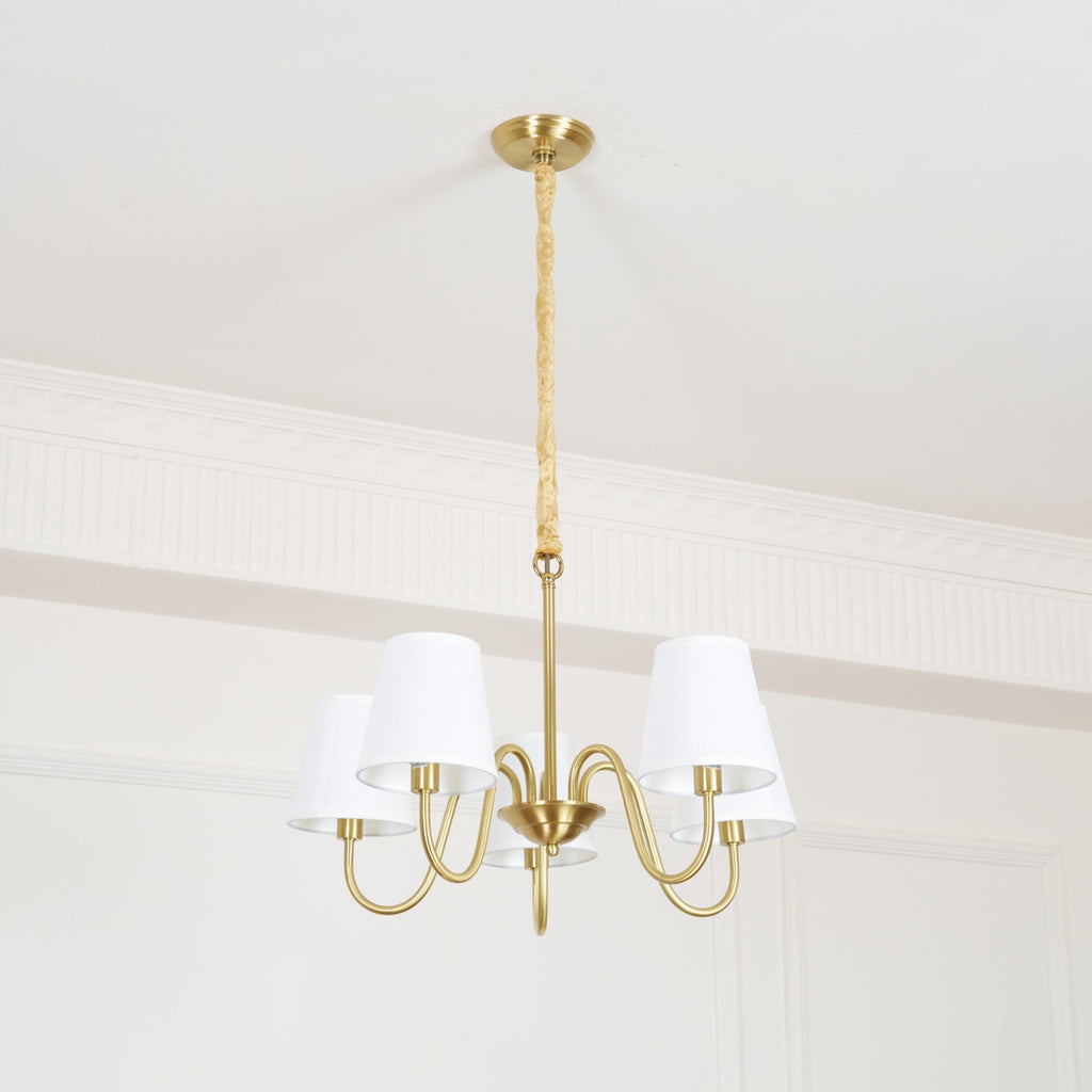 Aged Traditional Stacey Fabric Chandelier | ventumra