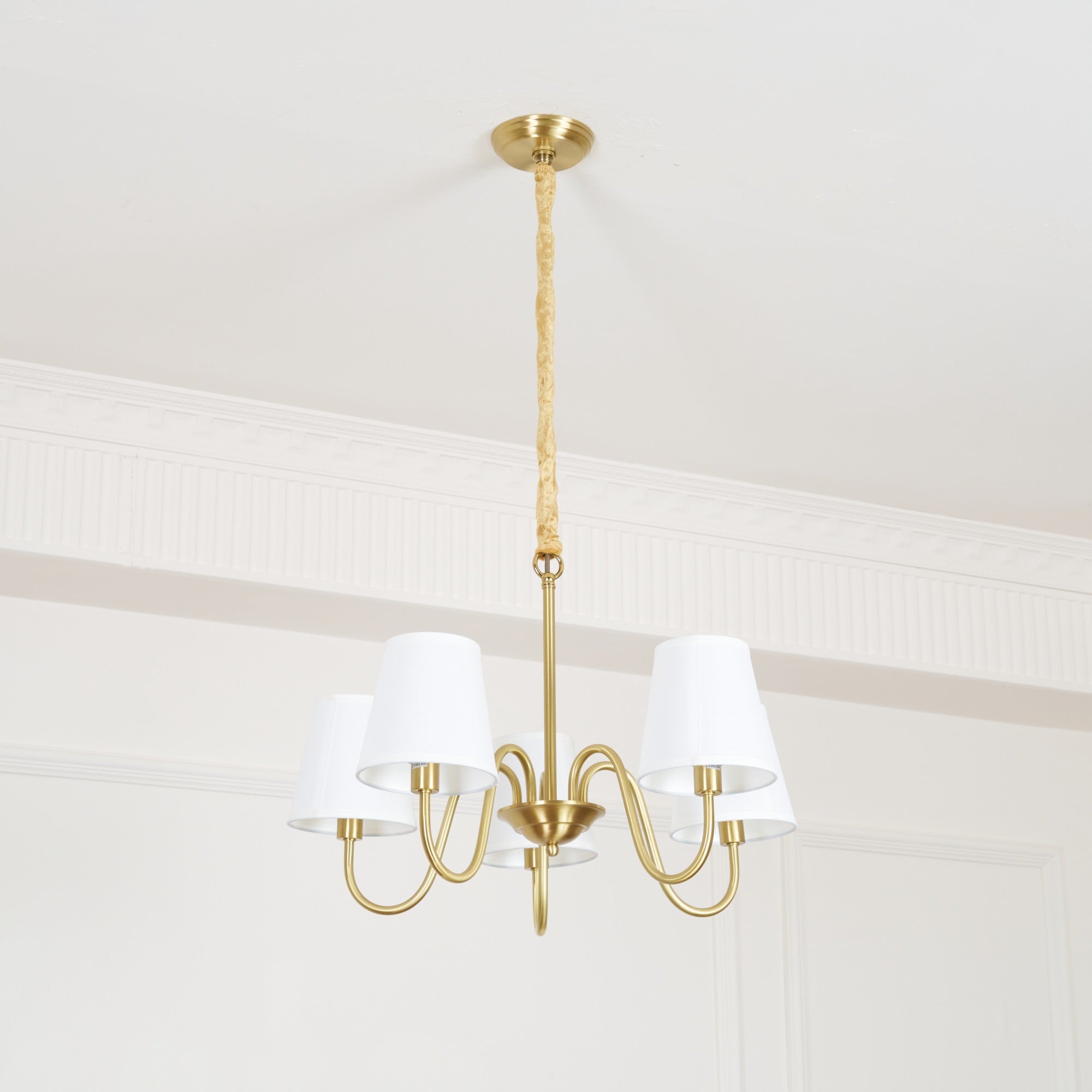 Aged Traditional Stacey Fabric Chandelier | ventumra